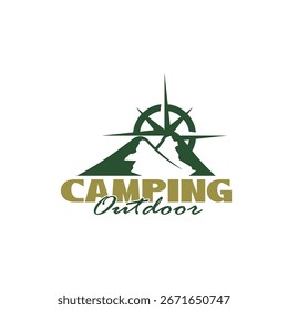 Designvorlage für das Logo des Mountain Adventure. Outdoor Berge Sommer Camp Abzeichen oder Patches. Vektoremblemdesigns.