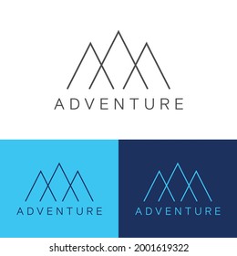Mentalidad vectorial de diseño de logotipo de aventura de montaña,