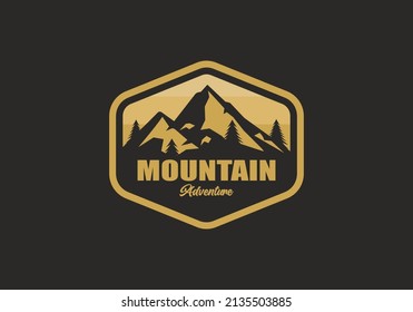 Mountain adventure logo design vector illustration