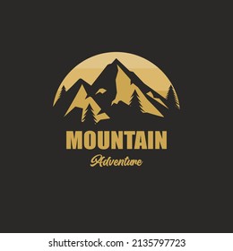 Mountain adventure logo design vector illustration