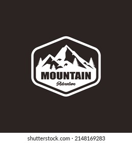 Ilustración vectorial del logotipo de la aventura de montaña