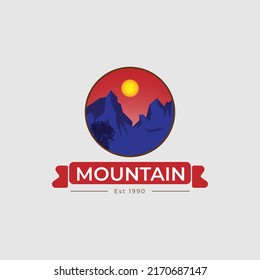 Mountain Adventure logo design vector