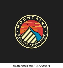 Mountain adventure logo design vector template