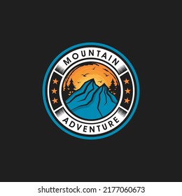 Mountain adventure logo design vector template