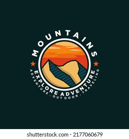 Mountain adventure logo design vector template