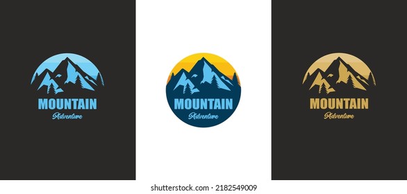 Mountain adventure logo design vector illustration