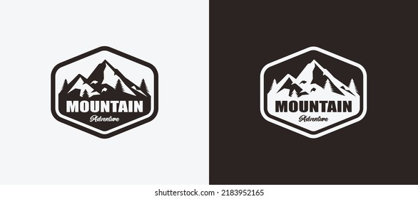 Ilustración vectorial del logotipo de la aventura de montaña