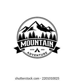 Mountain Adventure Logo Design Vector