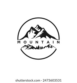 Mountain and adventure logo design vector with illustration premium concept idea