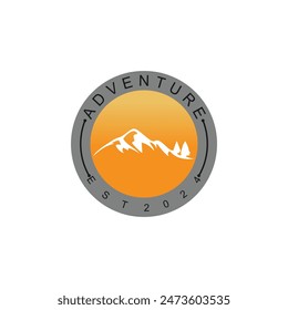 Mountain and adventure logo design vector with illustration premium concept idea