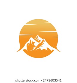 Mountain and adventure logo design vector with illustration premium concept idea