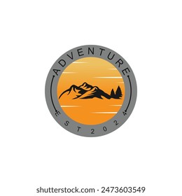 Mountain and adventure logo design vector with illustration premium concept idea