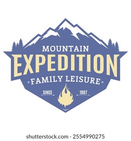 Mountain and adventure logo design vector with illustration premium concept idea