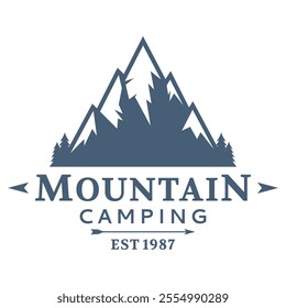Mountain and adventure logo design vector with illustration premium concept idea