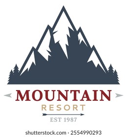 Mountain and adventure logo design vector with illustration premium concept idea