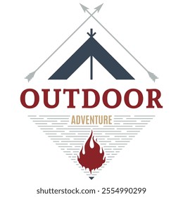 Mountain and adventure logo design vector with illustration premium concept idea