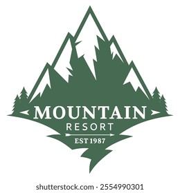 Mountain and adventure logo design vector with illustration premium concept idea