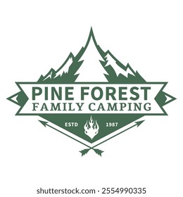 Mountain and adventure logo design vector with illustration premium concept idea