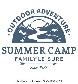 Mountain and adventure logo design vector with illustration premium concept idea