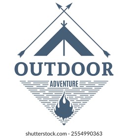 Mountain and adventure logo design vector with illustration premium concept idea