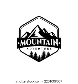 Mountain Adventure Logo Design Vetor