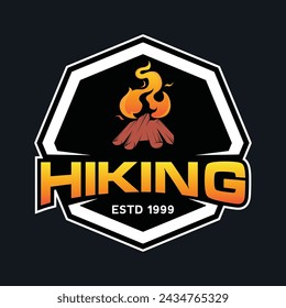 Mountain Adventure Logo. Hiking Adventurer Vintage badge Logo design Vector
