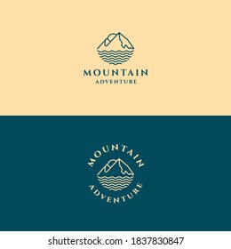 Mountain adventure logo icon design template premium vector