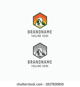 Mountain adventure logo icon design template premium vector