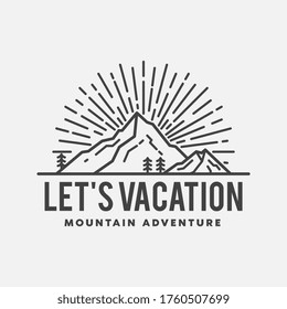 mountain adventure logo  icon and illustration