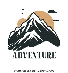 mountain adventure logo icon.  vector illustration