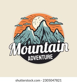 Mountain adventure logo illustratin template design