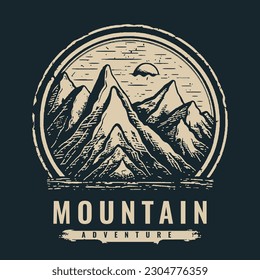 Mountain adventure logo illustration template design