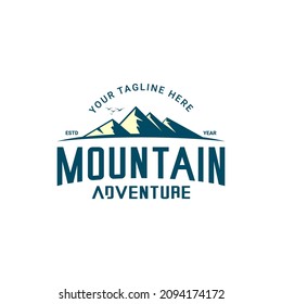 mountain and adventure logo illustration vector	