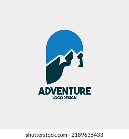 mountain adventure logo illustration vector design