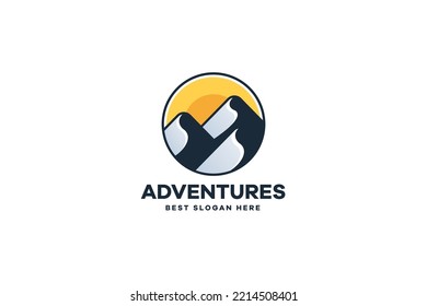 Mountain Adventure Logo Illustration Vector Template