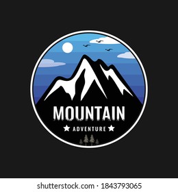 Mountain adventure logo, nature exploration vintage logos, emblems, silhouettes and design elements