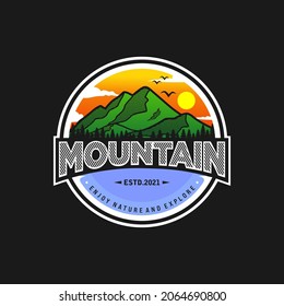 Mountain adventure logo Premium Vector