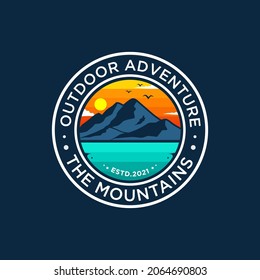 Mountain adventure logo Premium Vector