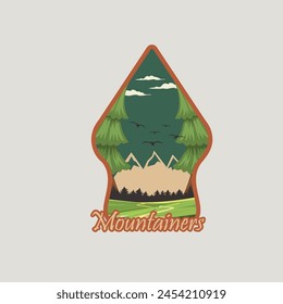 Mountain adventure logo shape vector graphic of illustration