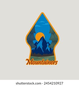 Mountain adventure logo shape vector graphic of illustration