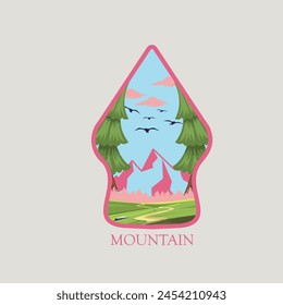 Mountain adventure logo shape vector graphic of illustration