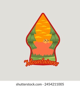 Mountain adventure logo shape vector graphic of illustration