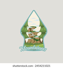 Mountain adventure logo shape vector graphic of illustration