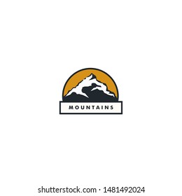 Mountain and Adventure logo template design. Vector illustration