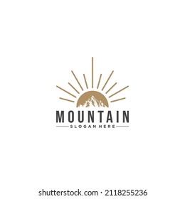 plantilla de logotipo de aventura en fondo blanco