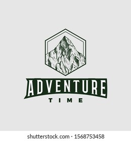 Mountain adventure logo vector icon illustration