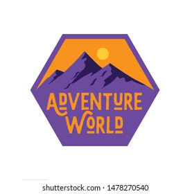 mountain adventure logo vector illustration isolated