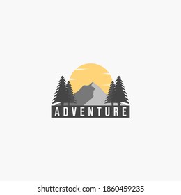 Mountain adventure logo vector illustration design
