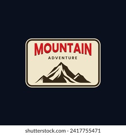 Ilustración vectorial del logotipo de la aventura de montaña