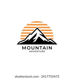Ilustración vectorial del logotipo de la aventura de montaña